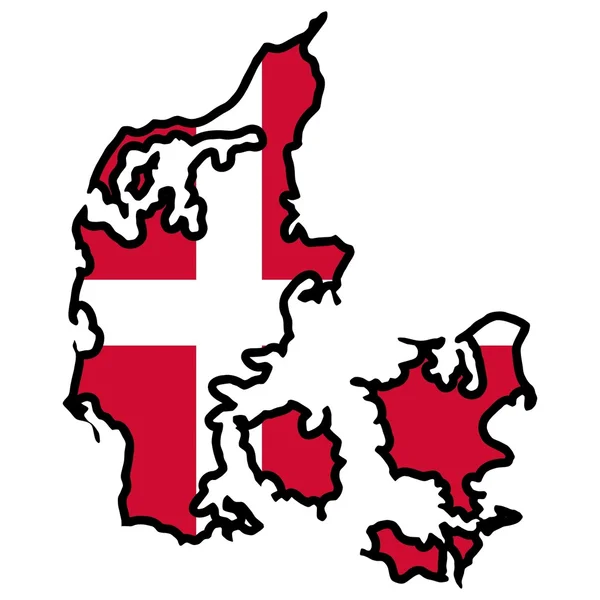 Map in colors of Denmark — Stock Vector
