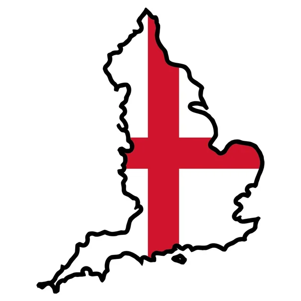 Χάρτης στα χρώματα της Αγγλίας — Διανυσματικό Αρχείο