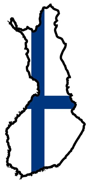 Karta i färgerna i finland — Stock vektor