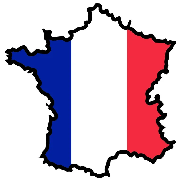 Karte in den Farben Frankreichs — Stockvektor