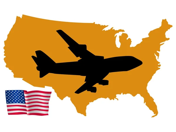 stock vector Fly me to the United States