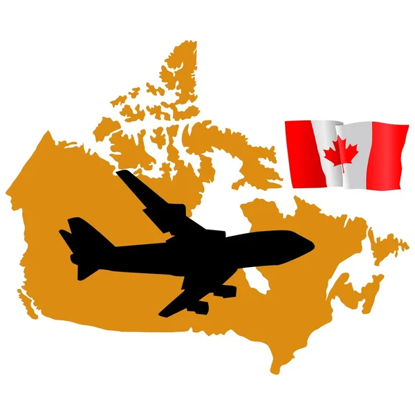 캐나다로 날아가다 — 스톡 벡터