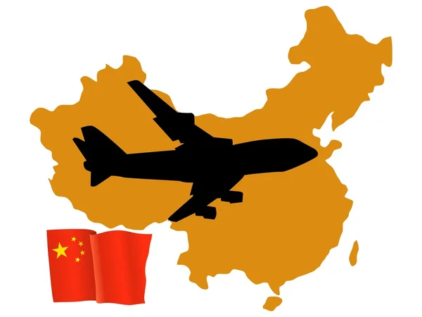 Vliegen wil het de Republiek china — Stockvector