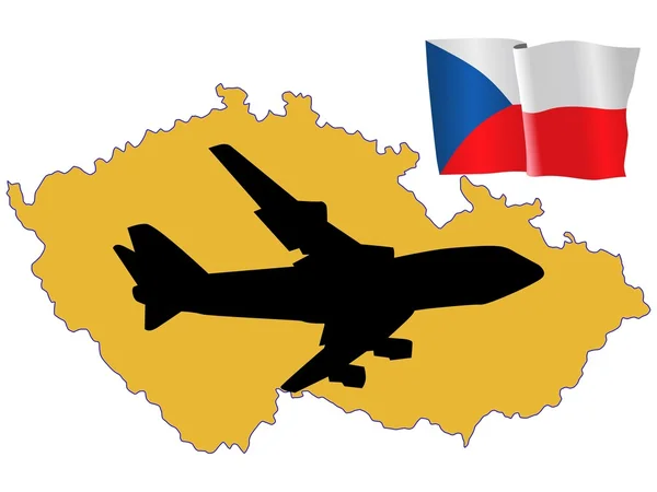 Flyga mig till Tjeckien — Stock vektor