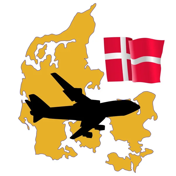 Fliege mich nach Dänemark — Stockvektor