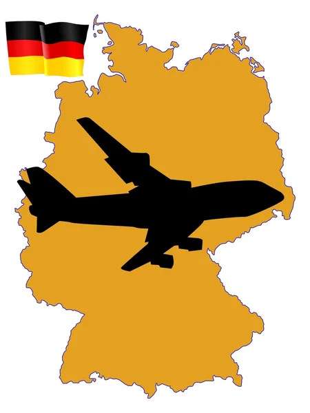 Terbang saya ke Jerman - Stok Vektor