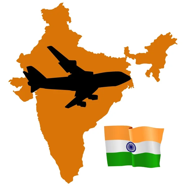 stock vector Fly me to the India