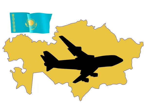Beni Kazakistan 'a uçur. — Stok Vektör