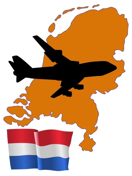 Me vliegen naar Nederland — Stockvector