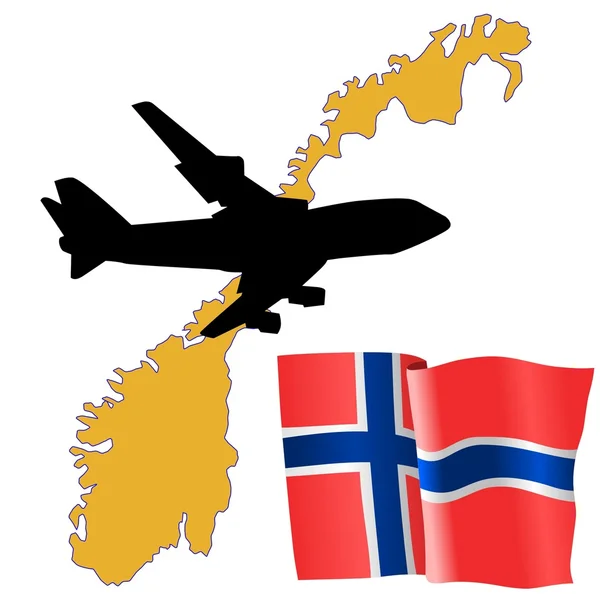 Vlieg me naar Noorwegen — Stockvector