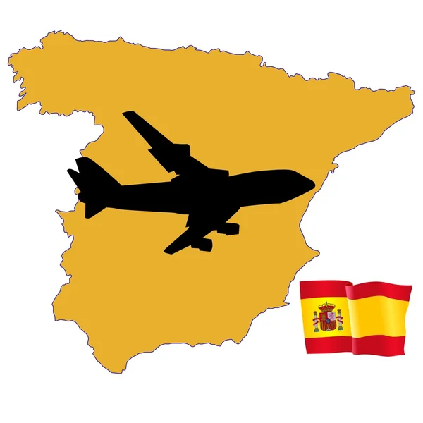 我飞到西班牙的 — 图库矢量图片