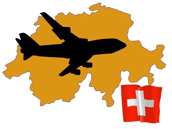 Repüljünk Svájcba. — Stock Vector