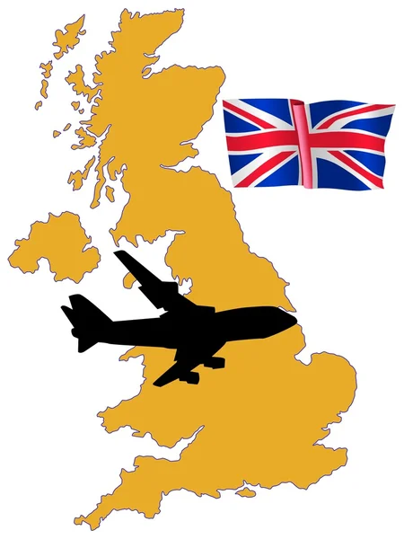 Vliegen me naar het Verenigd Koninkrijk — Stockvector