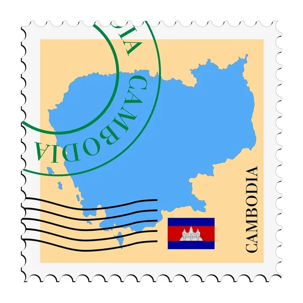 Pošta Kambodži / z Kambodže — Stockový vektor