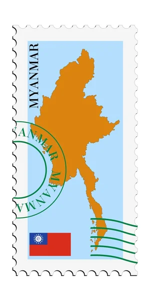 Post van / naar Myanmar — Stockvector