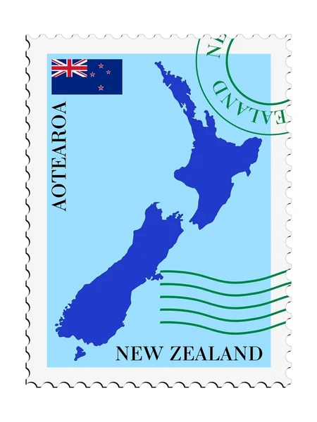 寄往/寄往新西兰的信件 — 图库矢量图片