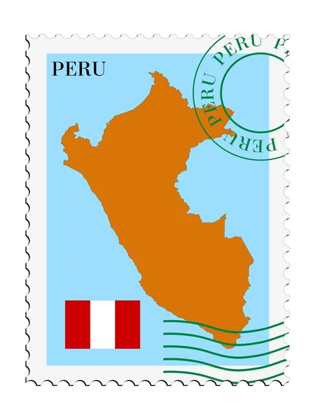 Courrier vers / depuis Pérou — Image vectorielle