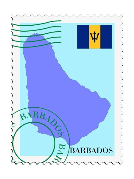 Correio de / para Barbados — Vetor de Stock