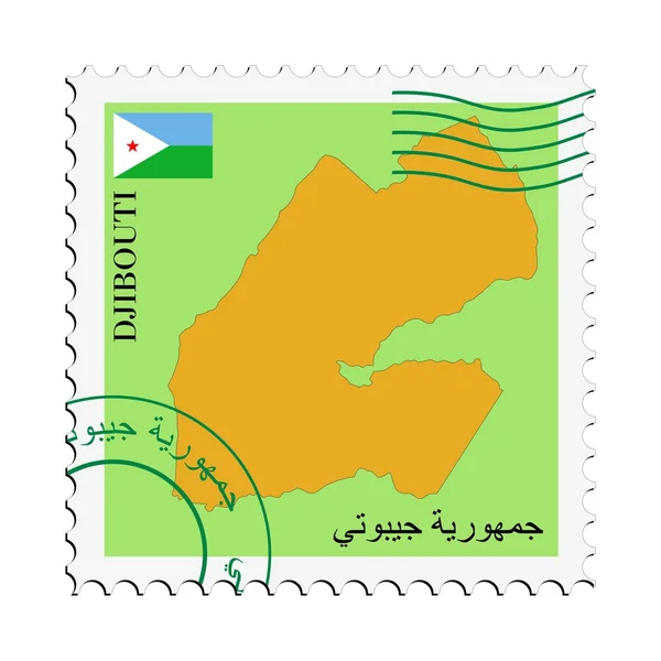 Cibuti 'ye giden / giden posta — Stok Vektör