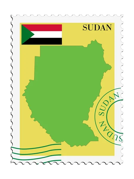 Sudan 'a giden / giden posta — Stok Vektör
