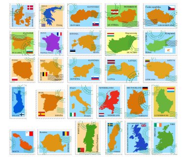 Set vector stamps of European Union clipart