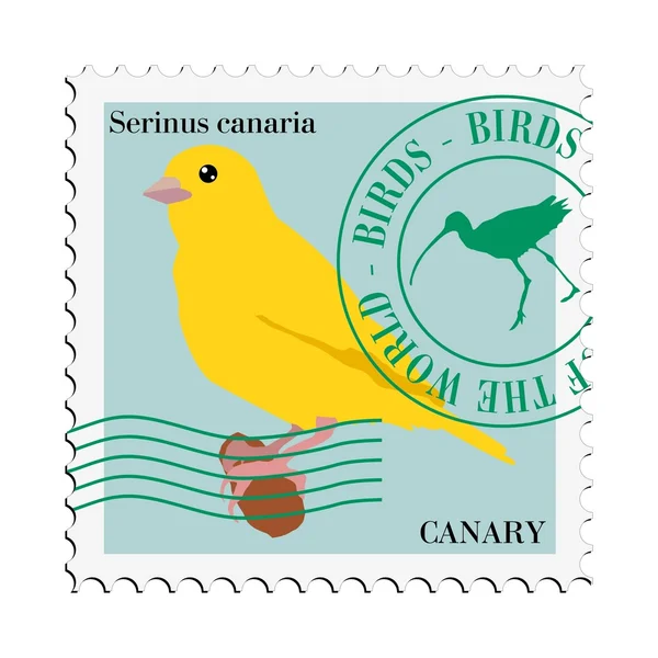 Vektormarke mit Kanarienvogel — Stockvektor
