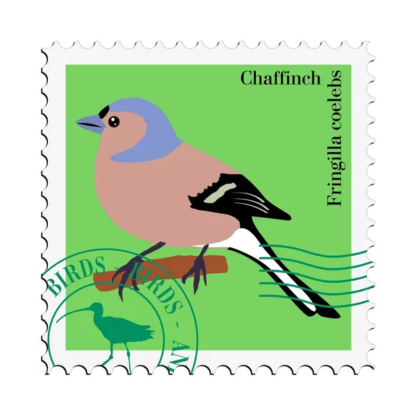 stock vector Vector stamp with chaffinch