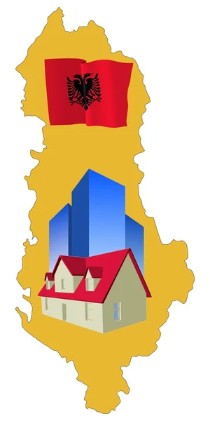 Inmobiliarias en Albania — Vector de stock