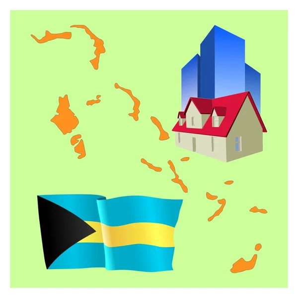 Immobiliare alle Bahamas — Vettoriale Stock