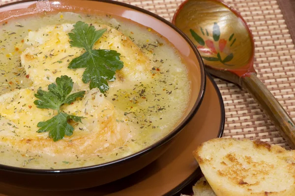 Французький цибулю-порей суп — стокове фото