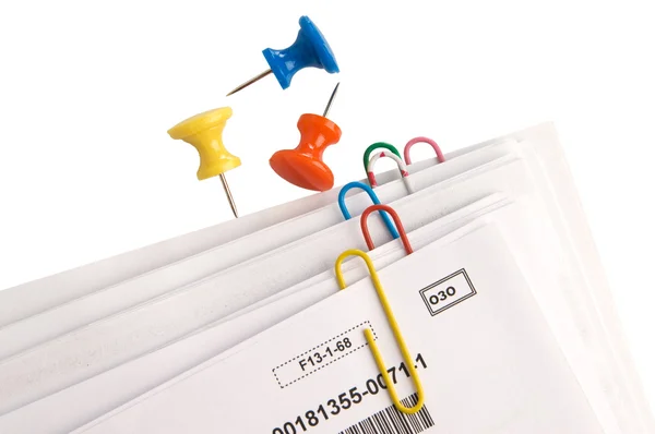 Paper documents with clips — Stock Photo, Image