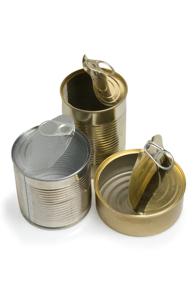 Empty open cans — Stock Photo, Image