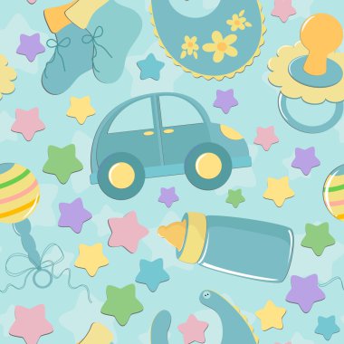 Seamless background baby's toys clipart