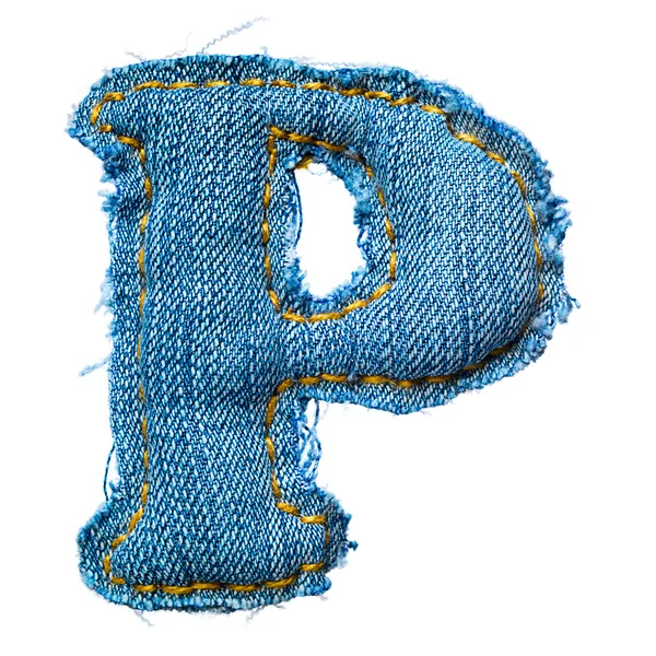 Jedno písmeno abecedy džíny — Stock fotografie