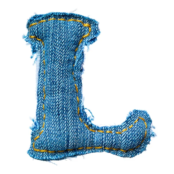 Una lettera di alfabeto jeans — Foto Stock
