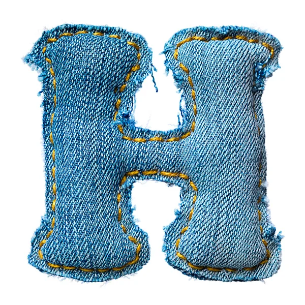 Uma letra do alfabeto jeans — Fotografia de Stock