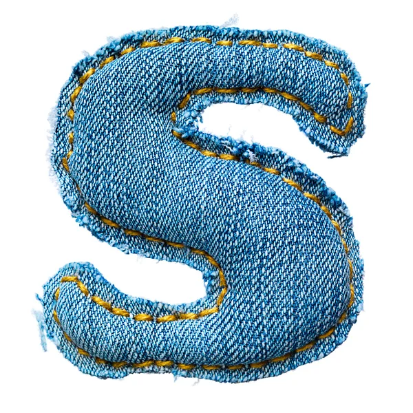 One letter of jeans alphabet — Stock Photo, Image