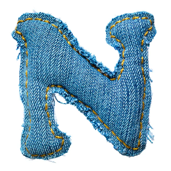 Una lettera di alfabeto jeans — Foto Stock