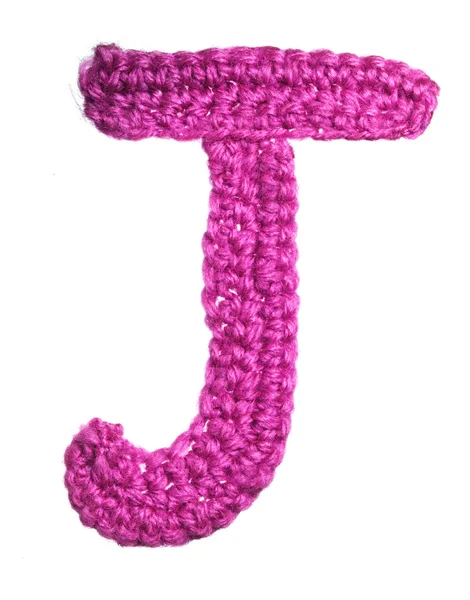 Jedno písmeno abecedy pletená ručně — Stock fotografie