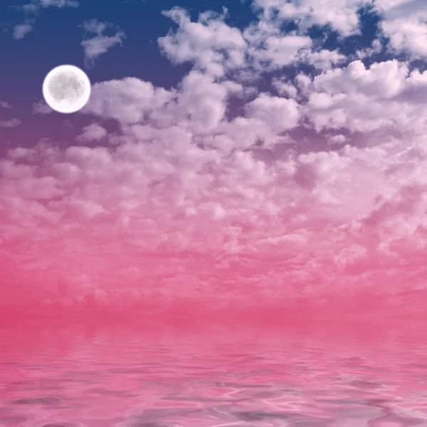 落日的天空、 云彩和水solnedgång himlen, moln och vatten — Stockfoto