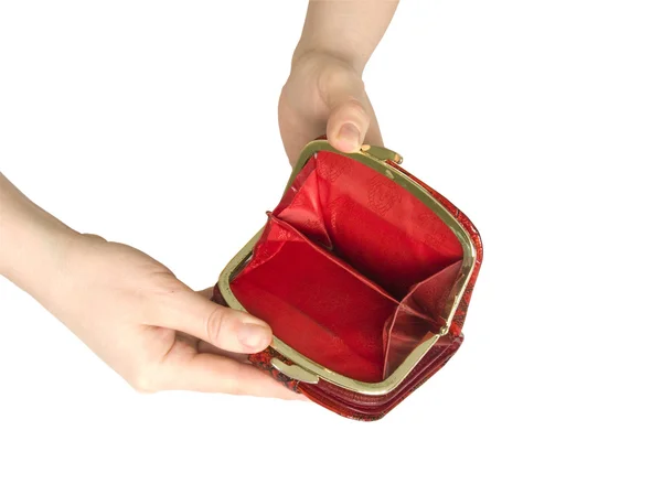 Pusty portfel w ręce — Zdjęcie stockowe