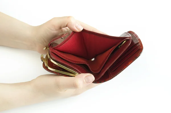 Pusty portfel w ręce — Zdjęcie stockowe