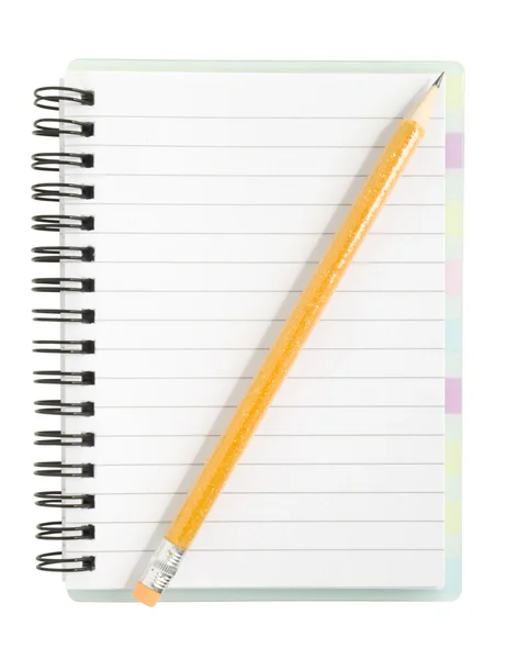 Lápis e caderno — Fotografia de Stock