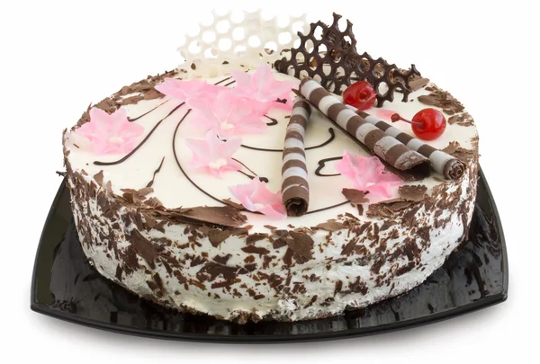 Kuchen auf einem Teller — Stockfoto