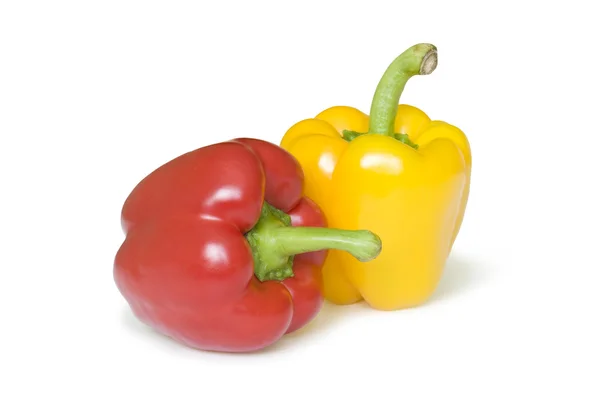 Červená a žlutá paprika — Stock fotografie
