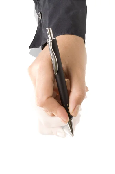Mão com caneta — Fotografia de Stock
