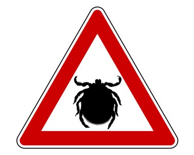Tick warning sign clipart