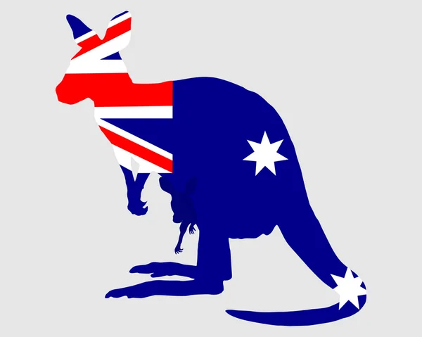 Avustralya bayrağı ile kanguru — Stok fotoğraf