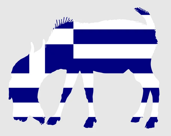 Bandiera della Grecia con capra — Foto Stock