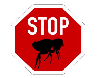 Stop sign for fleas clipart